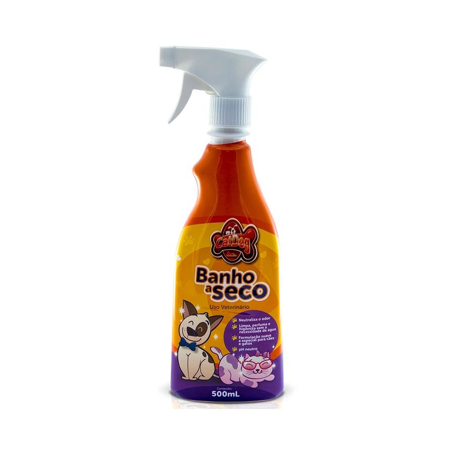 Banho a Seco Spray CatDog 500ml - p/ Cães e Gatos