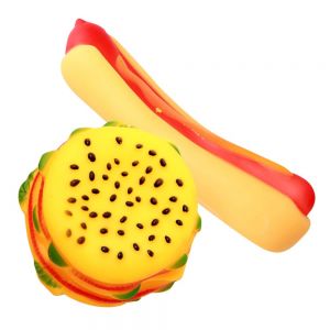 Brinquedo Pet Kit Hambúrguer (8,5cm) e Hot-dog (12cm) - p/ Cães e Gatos