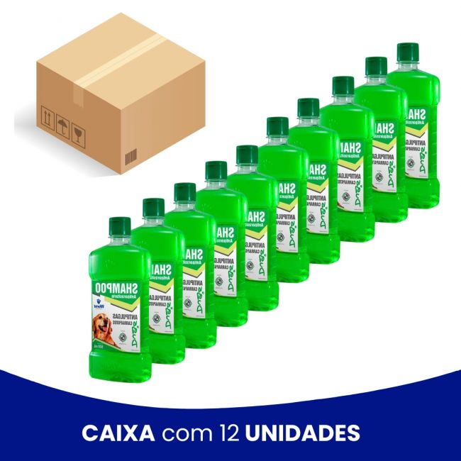 CAIXA c/ 12un Dugs Shampoo Antipulga 500ml