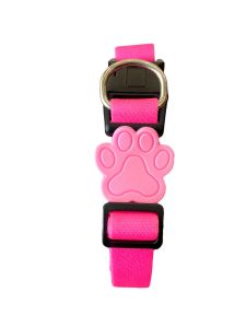 Coleira Neon Para Cachorros, Extra Pequeno, Coleira Ajustável, Passeio e Viagem, Confortável e Resistente, Rosa