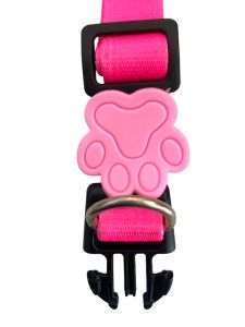 Coleira Neon Para Cachorros, Extra Pequeno, Coleira Ajustável, Passeio e Viagem, Confortável e Resistente, Rosa