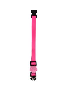 Coleira Neon Para Cachorros, Extra Pequeno, Coleira Ajustável, Passeio e Viagem, Confortável e Resistente, Rosa