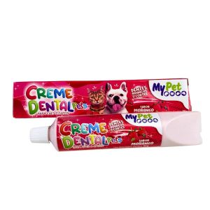 Creme Dental My Pet Sabor Morango 90g - p/ Cães e Gatos