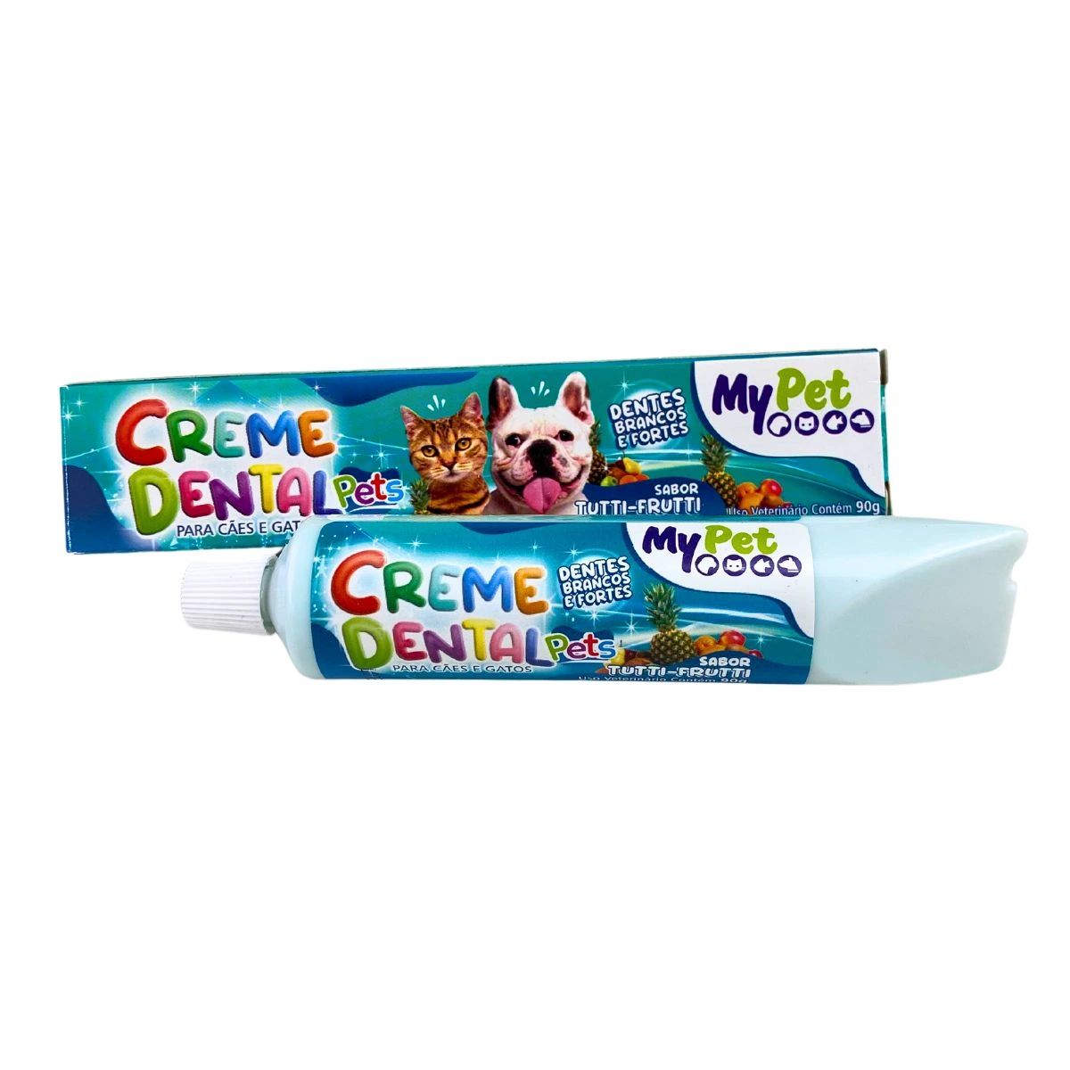 Creme Dental My Pet Sabor Tutti Frutti 90g - p/ Cães e Gatos