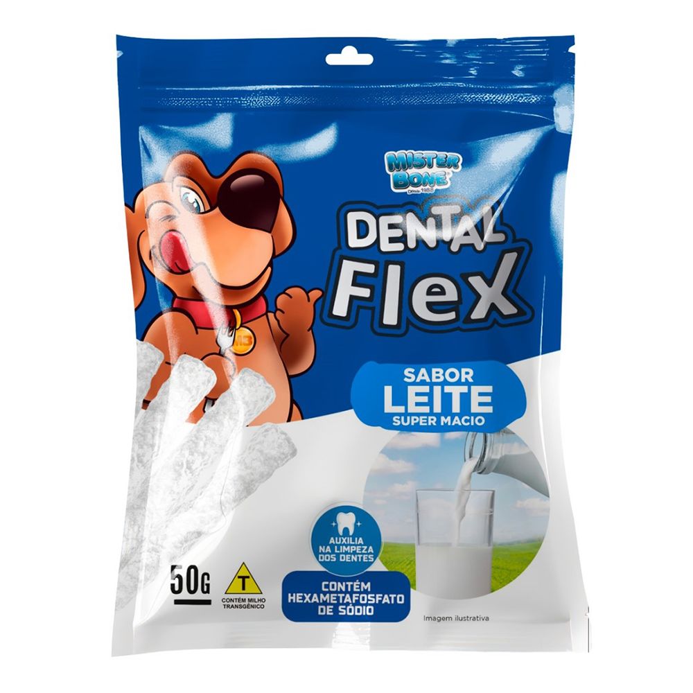 Petisco Dental Flex Sabor Leite 50g - p/ Cães