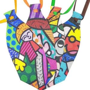 Gravatas Pet Estampadas Romero Britto P - c/ 10 uni.