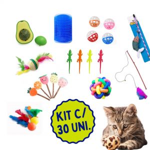 Kit Brinquedos para Gatos 30 unidades