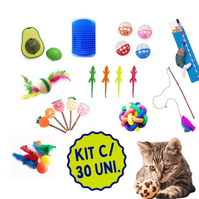 Kit Brinquedos para Gatos 30 unidades