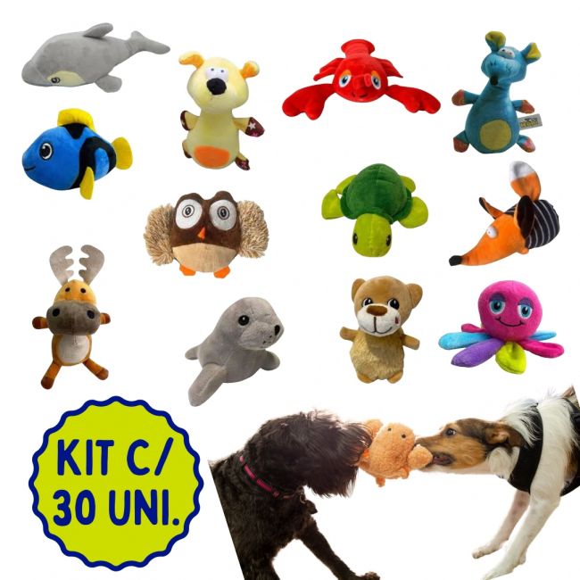 Kit Brinquedos de Pelúcias 30 unidades