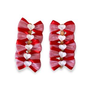 Lacinho Pet Red Love - Kit com 10 unidades - Beleza e Elegância - Ideal para Banho e Tosa