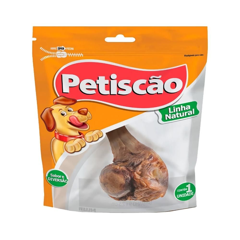 Osso Petiscão Defumado para Cachorro Mini Fêmur Natural - 1 Unidade 