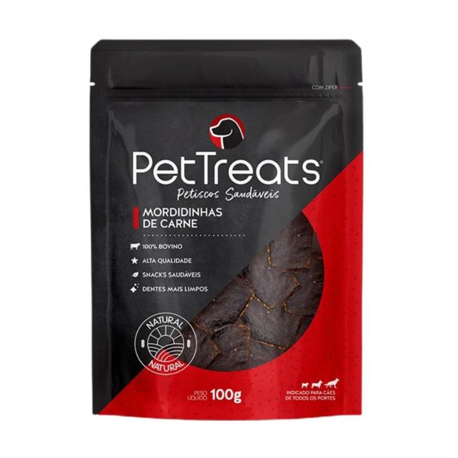 Petisco p/ Cães Mordidinhas Sabor Carne 100g