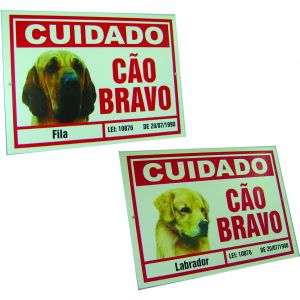 Placas de Advertência - Cuidado Cão Bravo