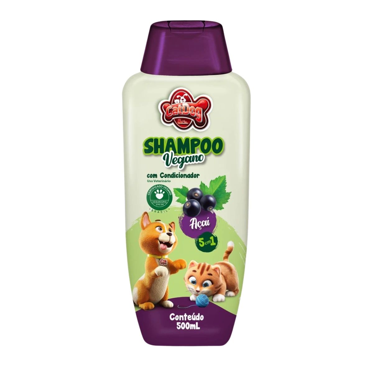 Shampoo Vegano Açaí 5 em 1 Catdog 500ml