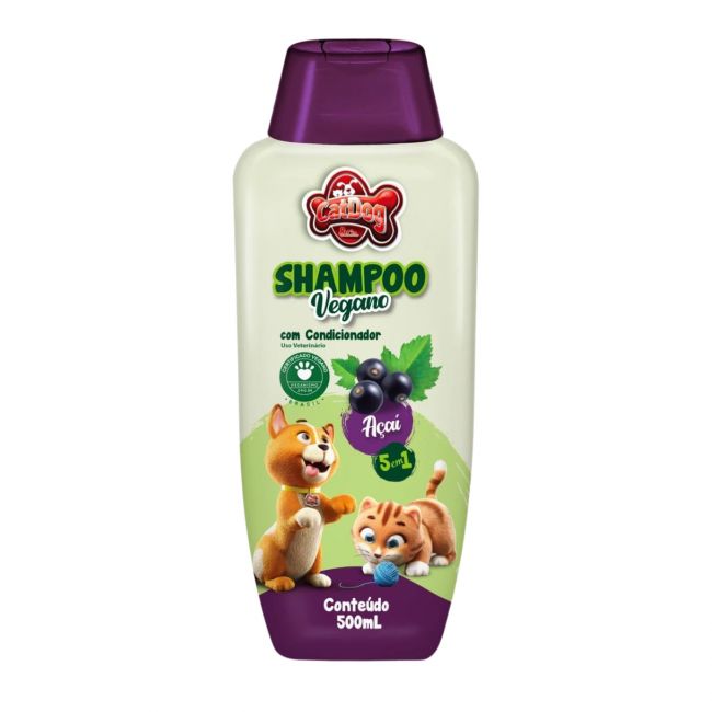 Shampoo Vegano Açaí 5 em 1 Catdog 500ml