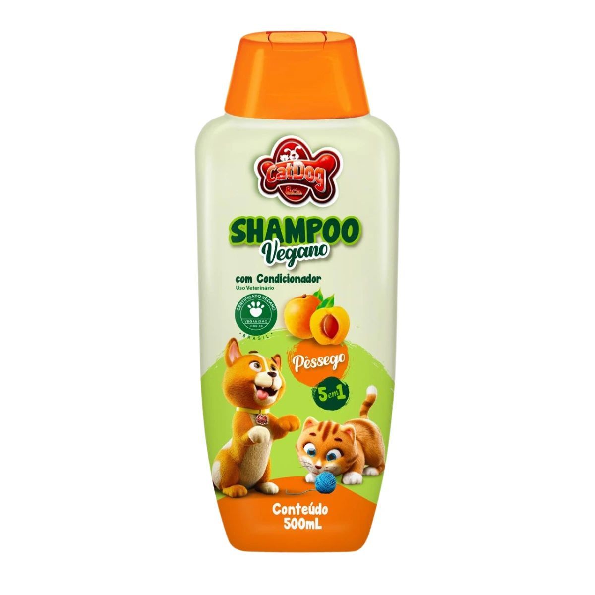 Shampoo Vegano Pêssego 5 em 1 Catdog 500ml