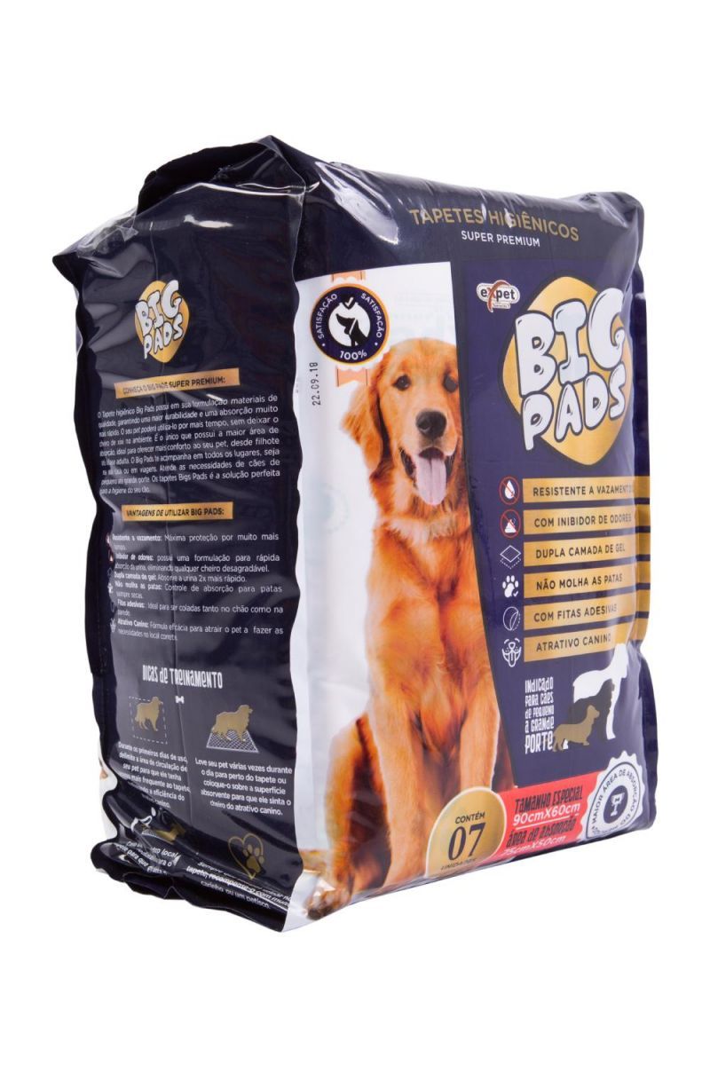 Tapete Higiênico Big Pads c/07 para Cães na My Pet Brasil - Distribuidora  de Produtos para Pet Shop